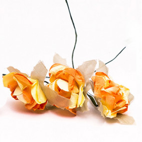 Розы бумажные №3 оранж