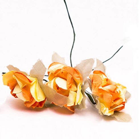 Розы бумажные №3 оранж
